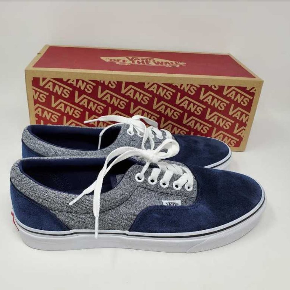 New 8.5 12 J Crew x Vans Era suede suiting dress blues shoes